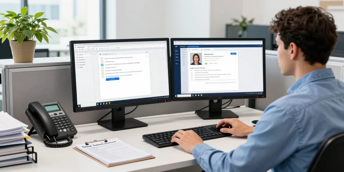 Telus-Technical-Support expert assisting customers at a modern tech support desk.