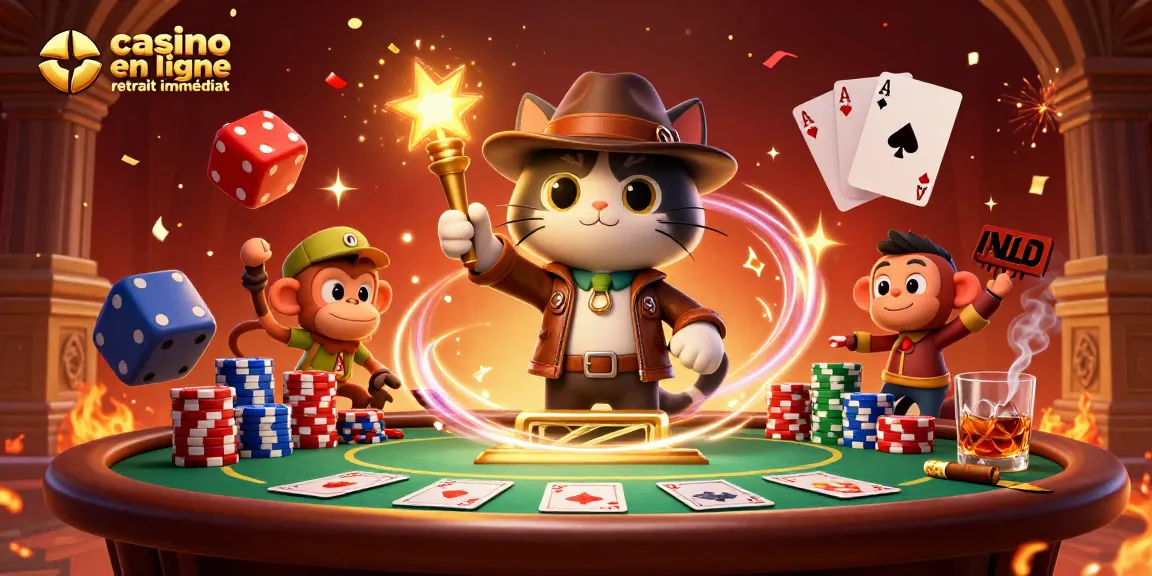 Retirez vos gains rapidement avec casino en ligne retrait immédiat, illustre un chat explorateur dans un temple.