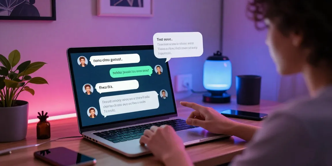 Engaging with spicy ai chatbot in a modern home office setting