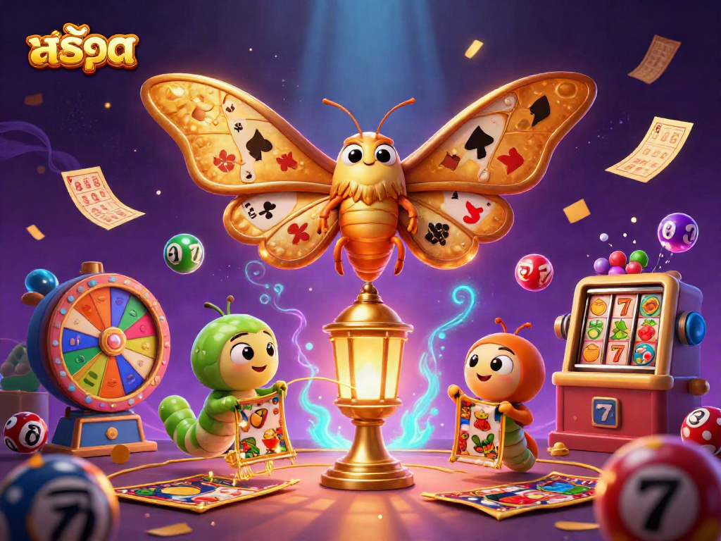 Experience the excitement of สล็อต with vibrant lottery balls and dynamic casino scenes.