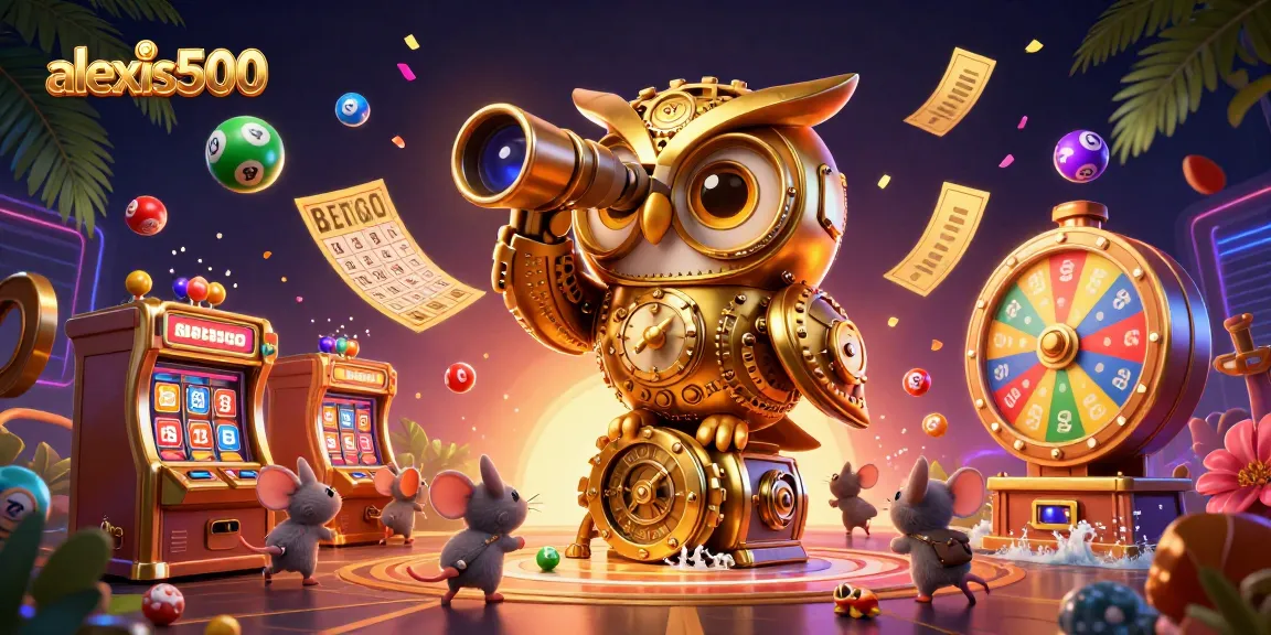 Experience thrilling gameplay at alexis500 with vibrant lottery elements and lively casino characters.