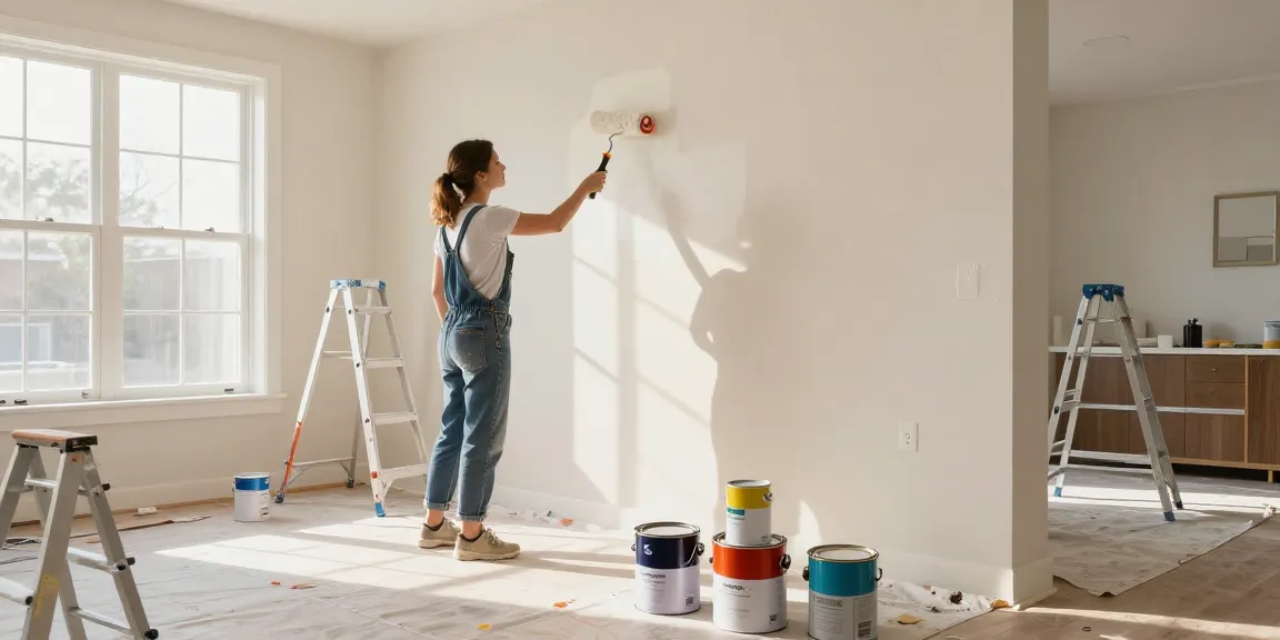 Portland painters refreshing a living room with vibrant colors and expert techniques.
