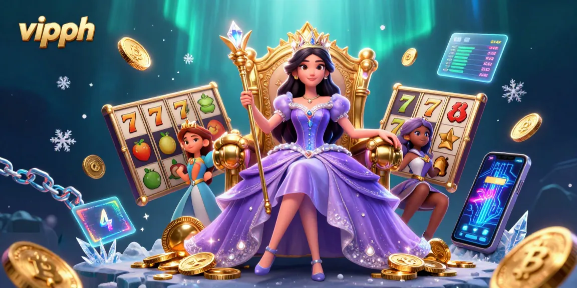 Engage with VIPPH's vibrant slot gaming experience showcasing dynamic reels and crypto elements.