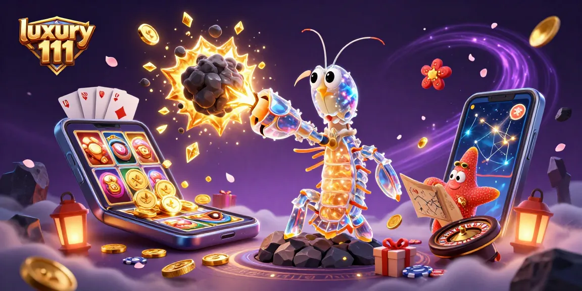 Experience luxury 111 in a vibrant 3D casino scene with galactic characters and dynamic gaming elements.