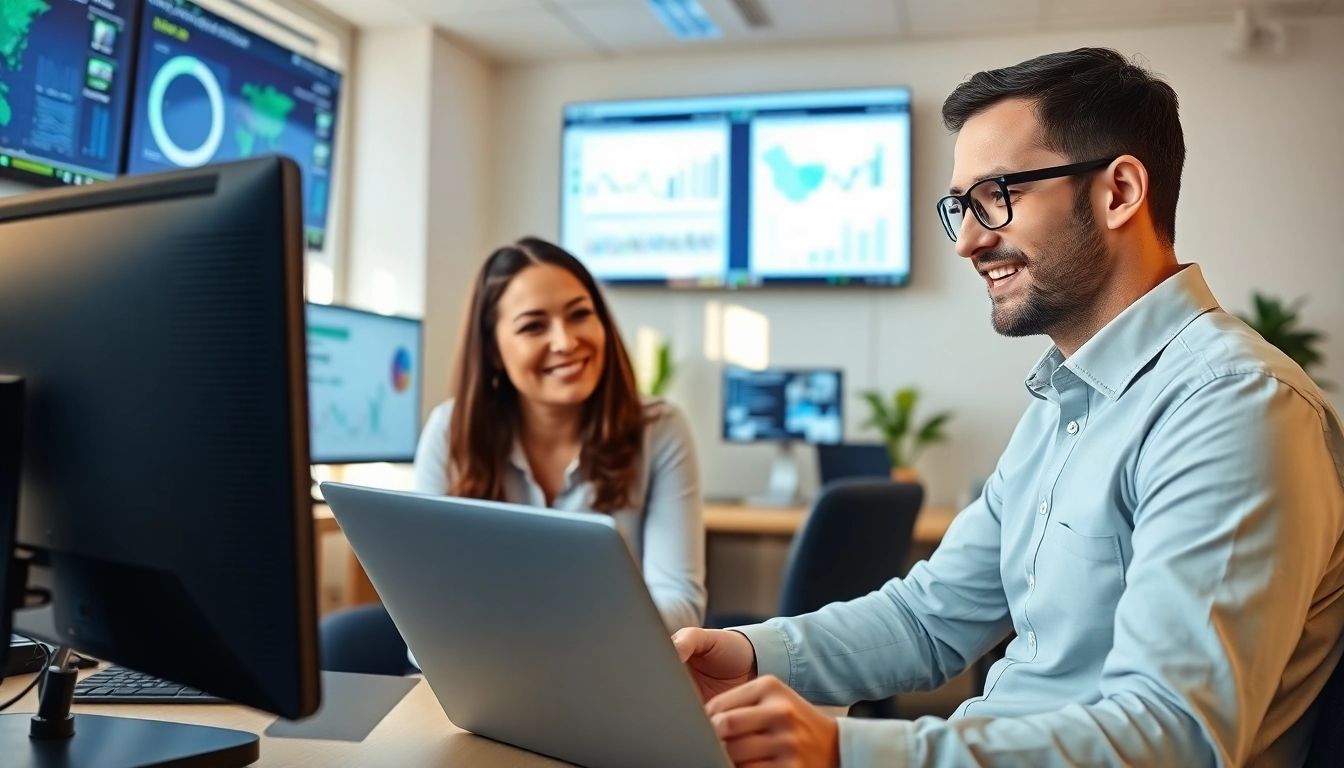 MSP companies near me connecting with clients in a modern office, ensuring tech solutions.