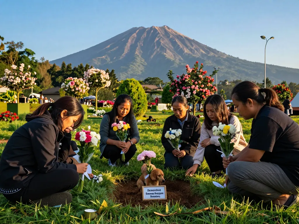 momen emosional di taman peringatan hewan peliharaan, jasa pemakaman hewan jogja menyoroti cinta dan kenangan untuk hewan peliharaan tercinta.