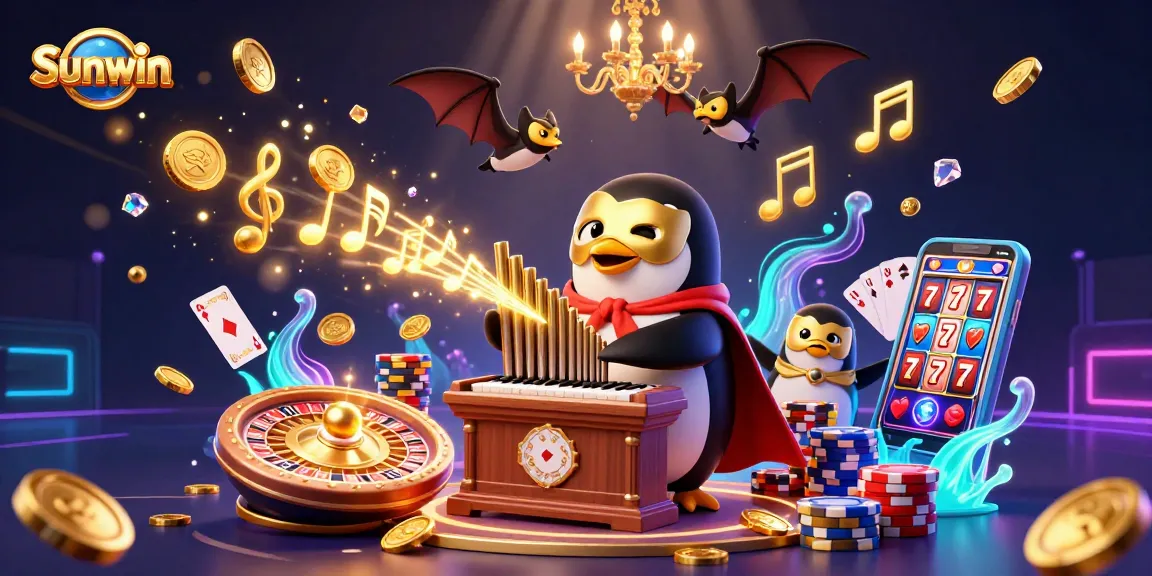 Experience the thrill of Sunwin as golden coins cascade in a vibrant 3D casino scene.