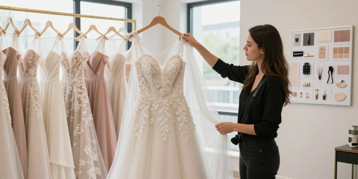 Consulenza di styling per spose, con abiti eleganti e accessori, per trovare il perfetto bridal styling.