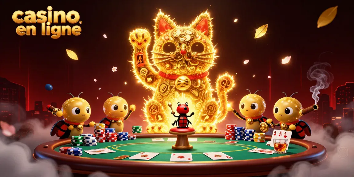Découvrez le mouvement du chat porte-bonheur dans un casino en ligne animé.