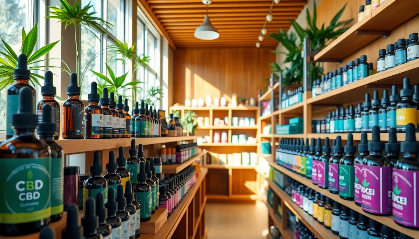 Shop showcasing diverse CBD Madrid products with a warm, welcoming atmosphere.