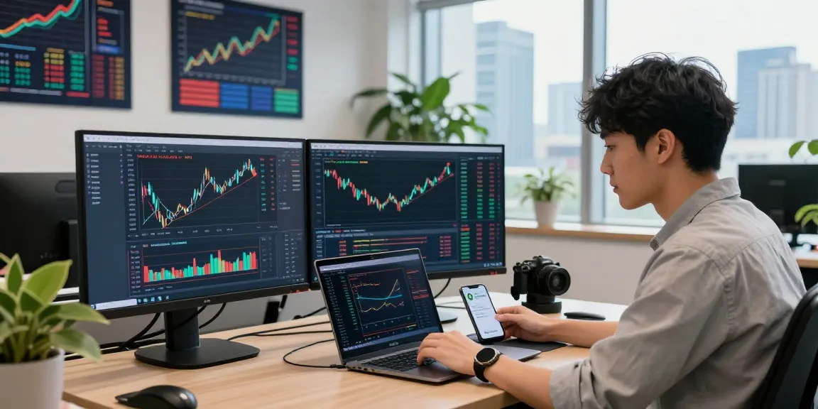 NAGA2000 trading platform analysis in a dynamic office setting with charts and real-time data.