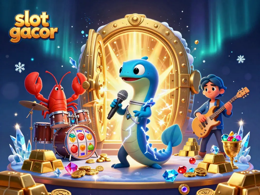 Experience the excitement of slot gacor with vibrant underwater casino characters and treasures.