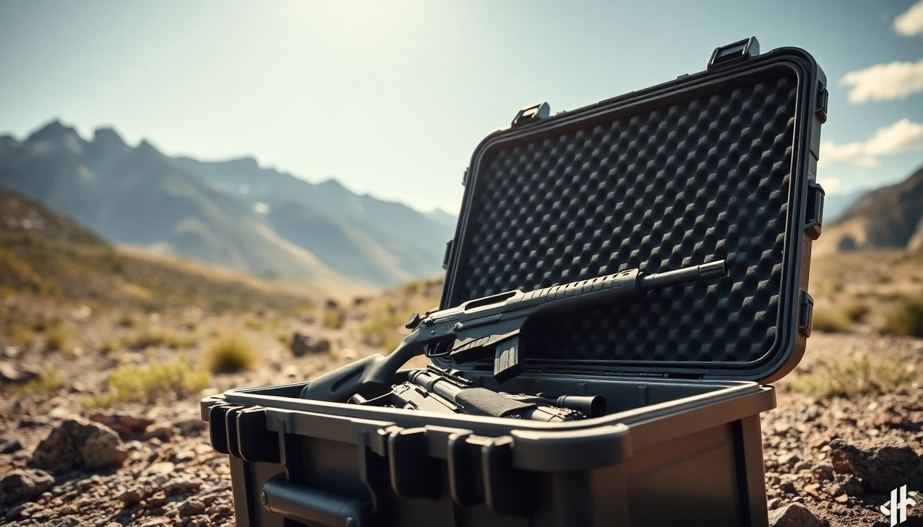 Shop for a Pelican gun case for sale, highlighting its sturdy design and versatile use in outdoor settings.