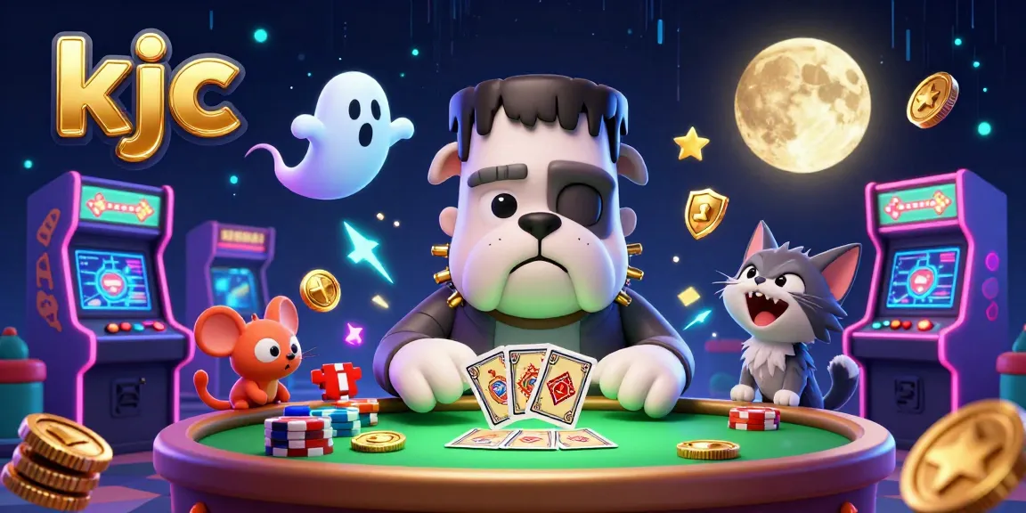 KJC engaging with players at a vivid online casino game table, showcasing a thrilling atmosphere.