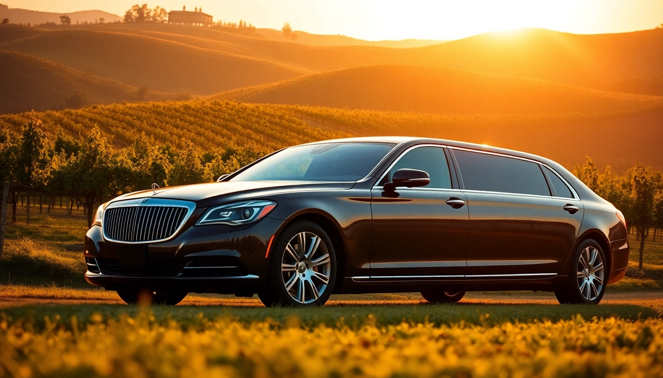 Experience the luxurious wine tour limo service amidst beautiful vineyards.