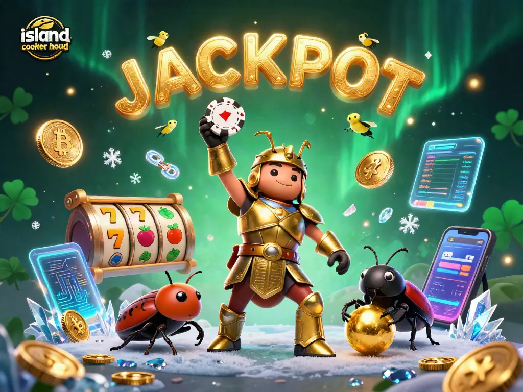 Engage with the island cooker hood in a vibrant casino-themed 3D illustration, showcasing winning excitement.
