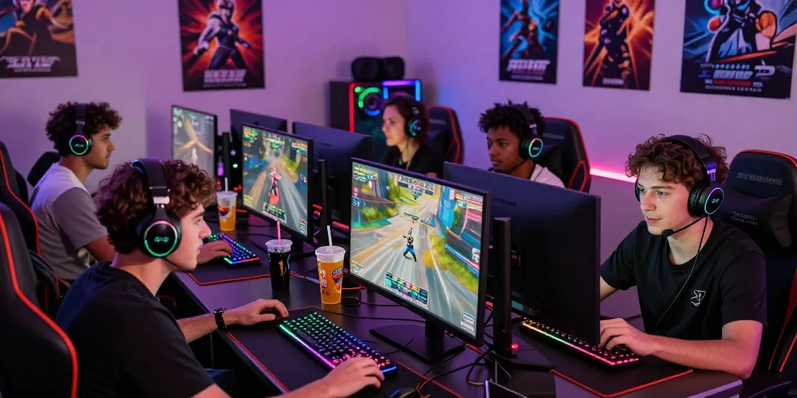rokok88 link alternatif gaming session with engaged players and high-tech gear in modern setup
