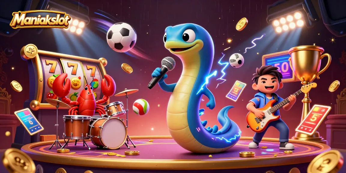 Engage with Maniakslot's thrilling underwater casino experience featuring vibrant characters and elements.