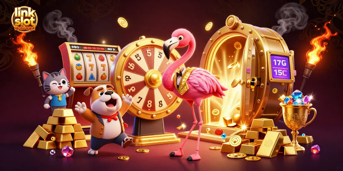 Spin the prize wheel with link slot thailand for a chance at jackpot winnings in this vibrant casino scene.