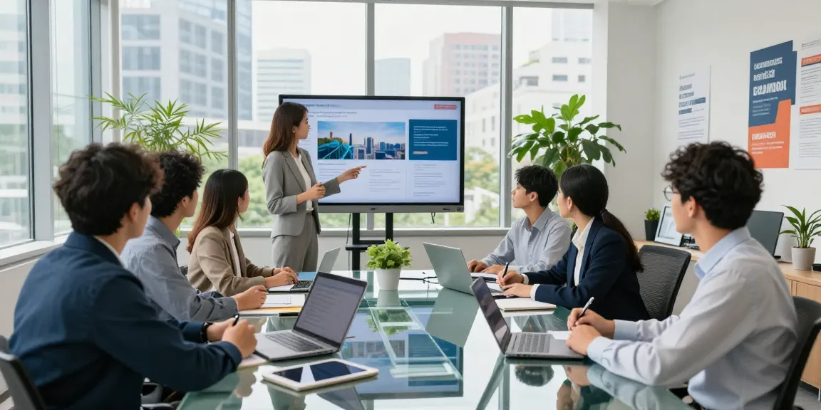 Diverse team of self-employed professionals discussing projects in a modern office environment, emphasizing the importance of companies.