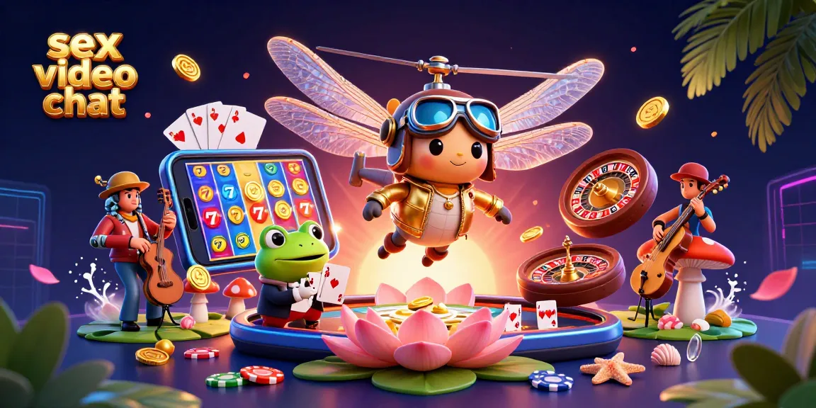 Engage in thrilling sex video chat with vibrant elements like poker cards and lucky 7s for excitement.