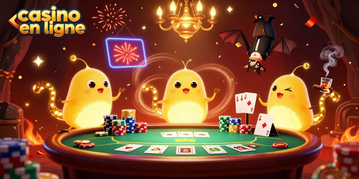 Les vers luisants illuminent un casino en ligne avec leurs lumières, créant une ambiance festive.