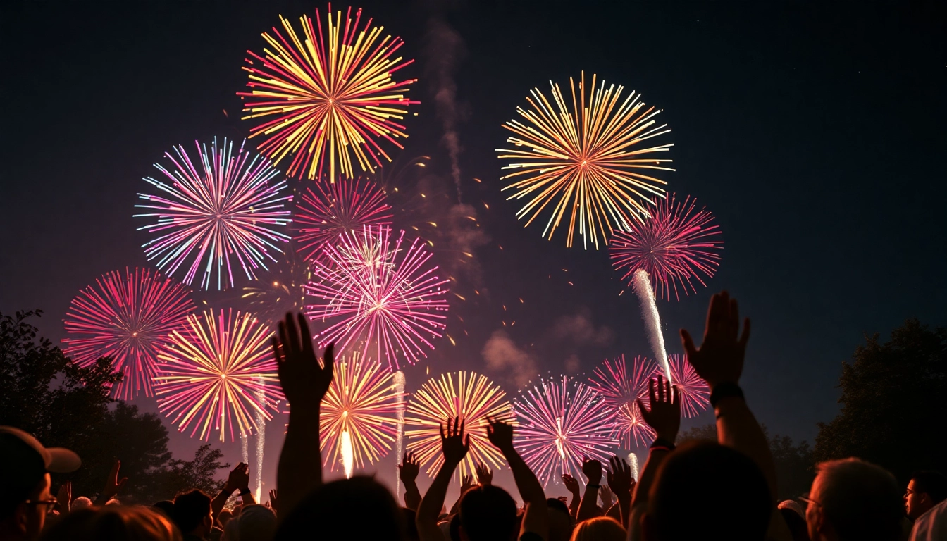 Experience breathtaking fireworks for sale with colorful bursts lighting up the night sky.