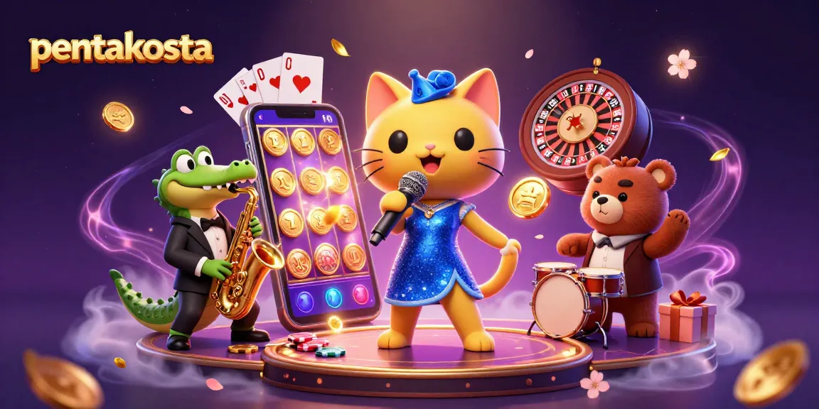 Interactive pentakosta casino scene with vibrant characters and dynamic gaming elements.