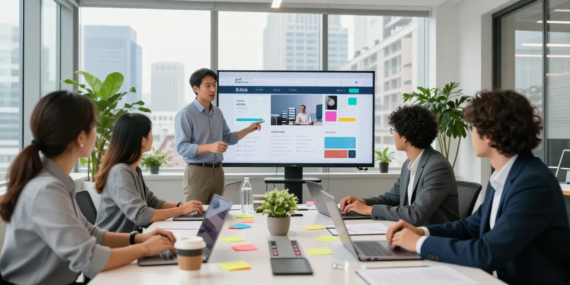Collaborative team engaged in 網頁 設計 香港 strategies at a modern office