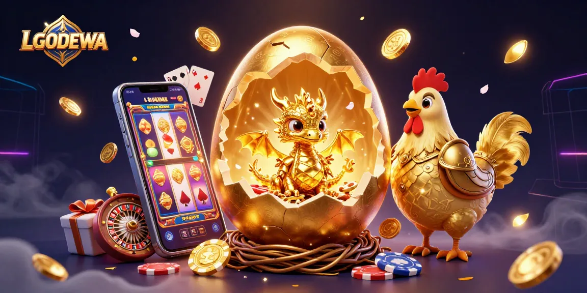 Experience thrilling gameplay with LGODEWA featuring a golden dragon and exciting casino elements.