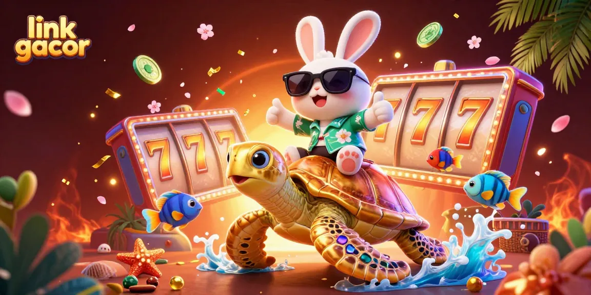 Experience thrilling slots with link gacor and join the lucky rabbit in a vibrant casino scene.