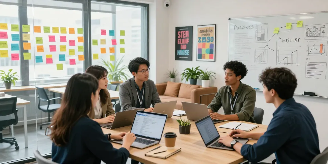 Entrepreneurs brainstorming ideas at a modern workspace while exploring the best course for entrepreneurs and startups for effective growth strategies.