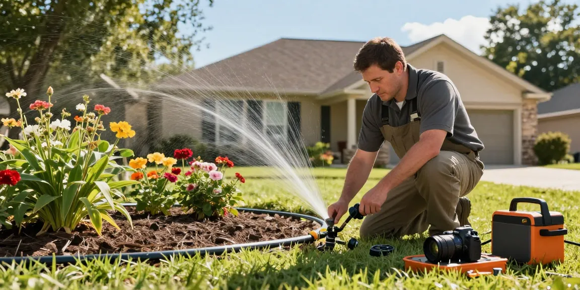 Professional Irrigation Services in Benbrook, TX ensuring efficient drip system installation for vibrant gardens.