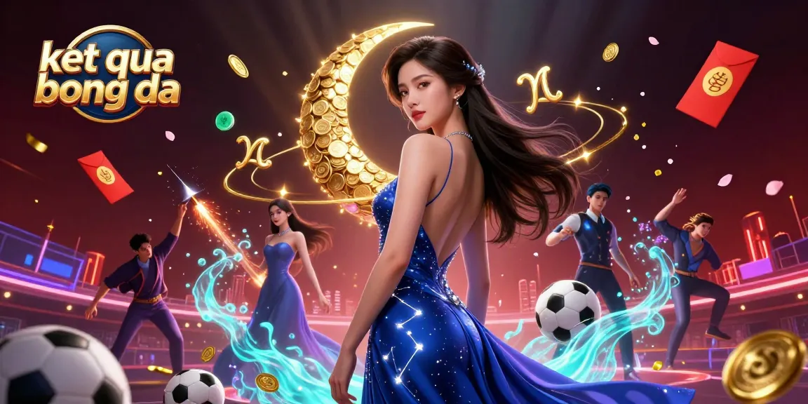 Experience the live updates of ket qua bong da with an energetic scene of sports betting elements and astrology.