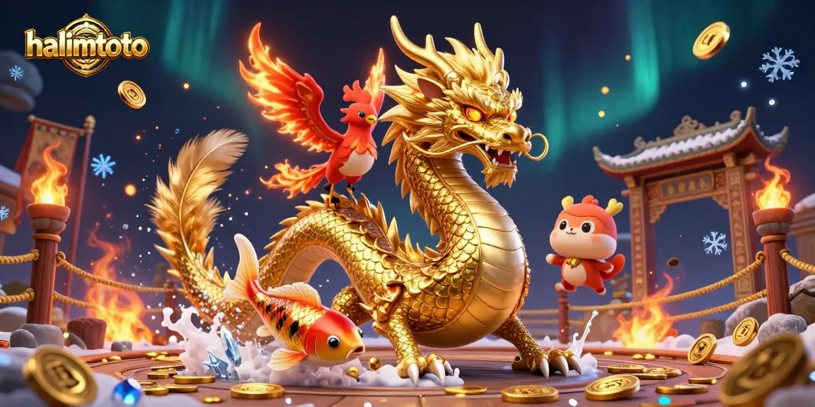 Experience the thrill of halimtoto with vibrant characters and dynamic casino elements in a rich 3D illustration.
