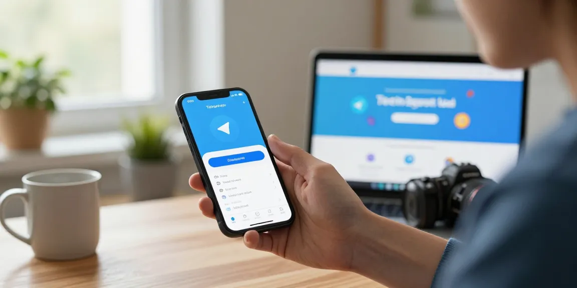 telegram china ios download guide showcasing user-friendly Telegram app interface on an iOS device with a relaxed home office atmosphere.