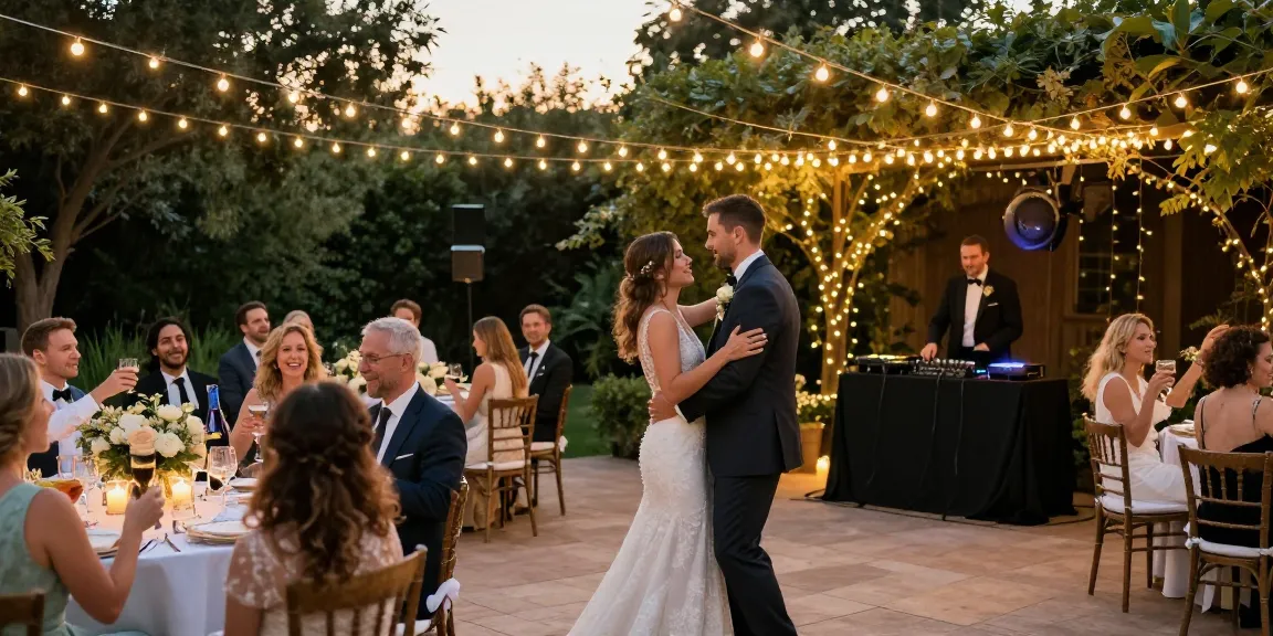 Hochzeit DJ Brandenburg bei romantischem Empfang mit Feierlichkeiten und Dekorationen.