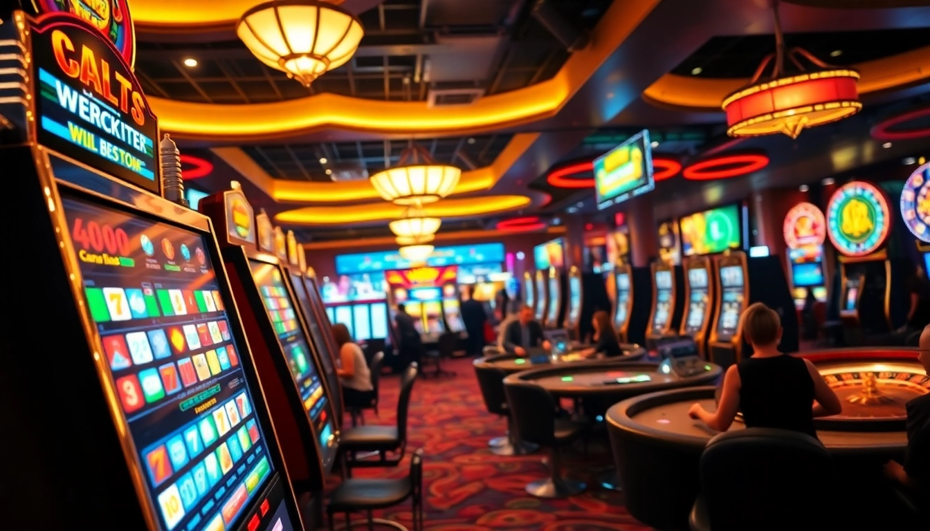 Experience the excitement of the Best payout online casino Uk with vibrant slot machines and eager players.