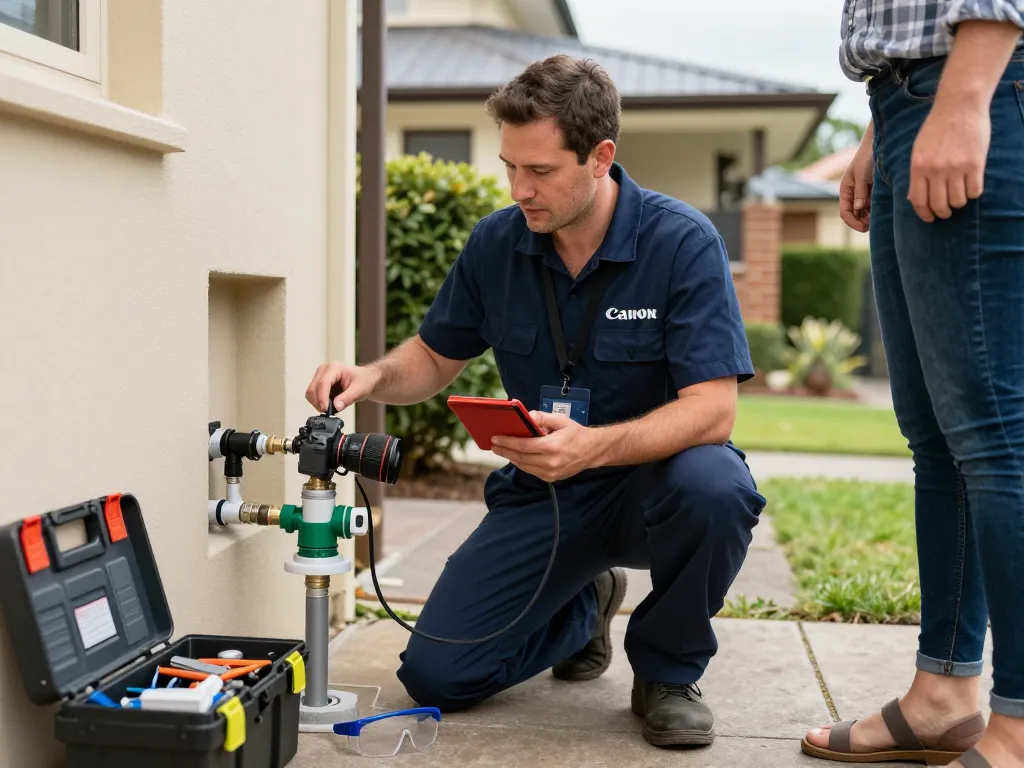 Backflow prevention specialists conducting onsite testing for residential water safety in Sydney.