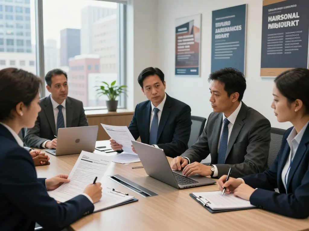 New York City Personal Injury Lawyer team reviewing case details in a professional law office.