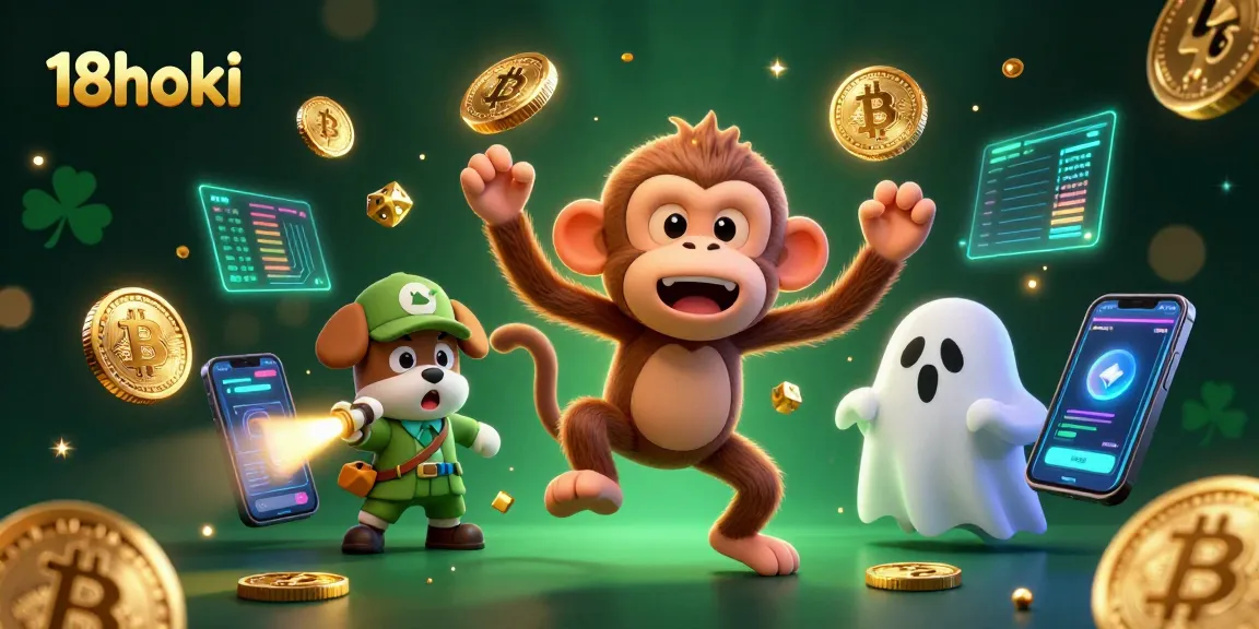 Experience the excitement of 18hoki as the poltergeist monkey juggles casino treasures, exploring a haunted gaming adventure.