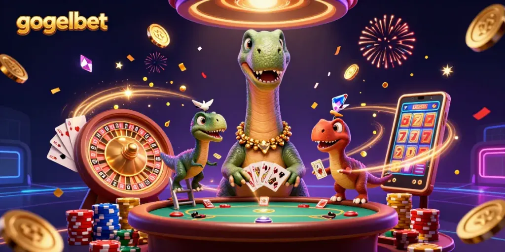 Mainkan gogelbet dengan brontosaurus imut dan raptor dealer kartu di kasino virtual.